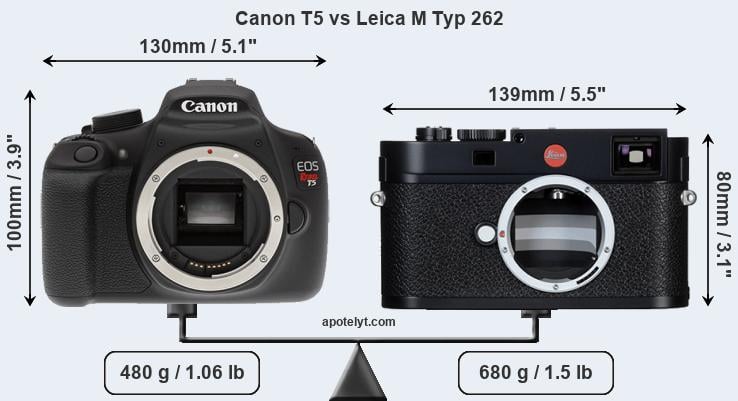 Size Canon T5 vs Leica M Typ 262