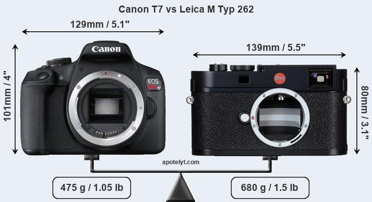 Size Canon T7 vs Leica M Typ 262