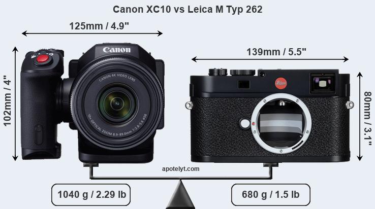 Size Canon XC10 vs Leica M Typ 262