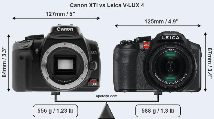 Size Canon XTi vs Leica V-LUX 4