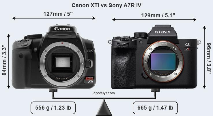 Size Canon XTi vs Sony A7R IV