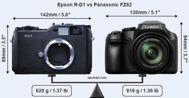 Size Epson R-D1 vs Panasonic FZ82