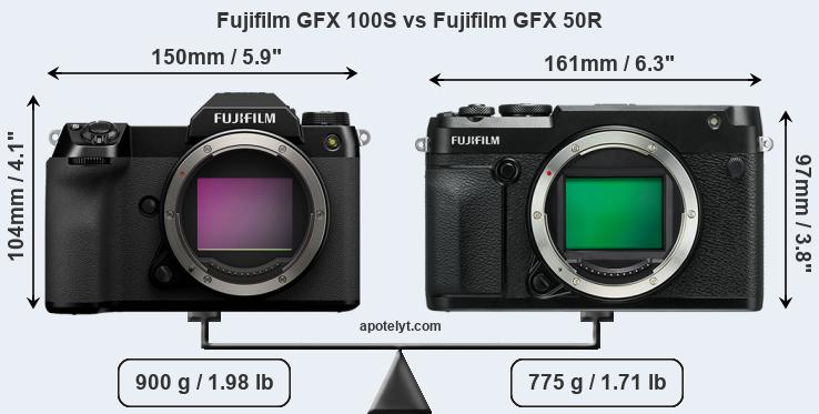 Size Fujifilm GFX 100S vs Fujifilm GFX 50R