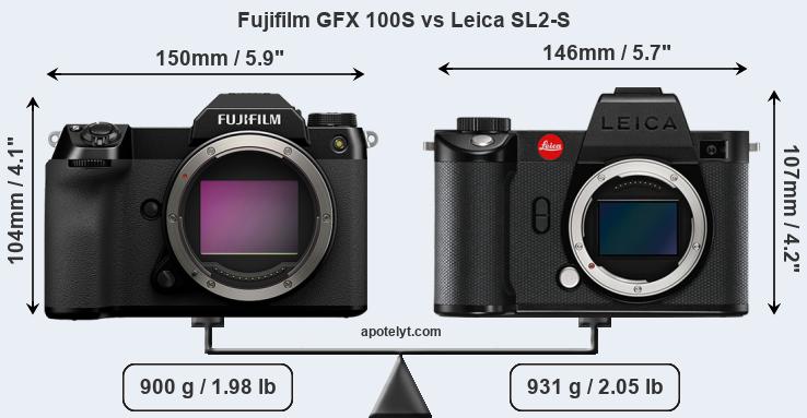 Size Fujifilm GFX 100S vs Leica SL2-S