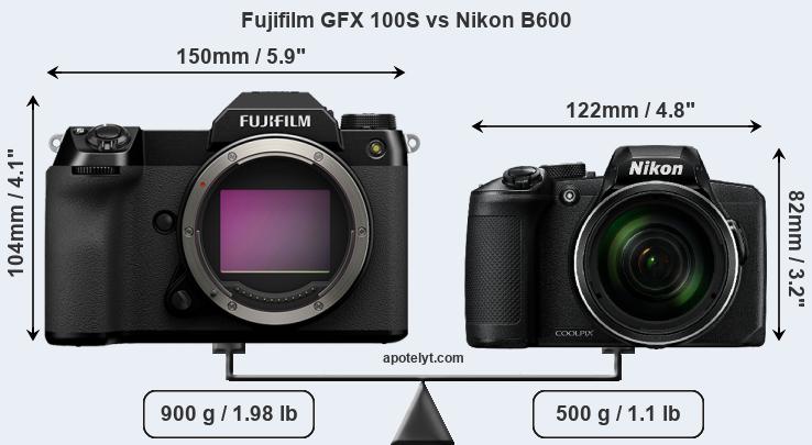 Size Fujifilm GFX 100S vs Nikon B600