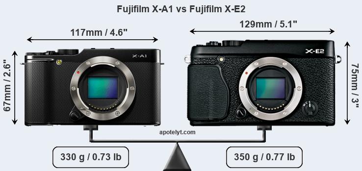 Size Fujifilm X-A1 vs Fujifilm X-E2