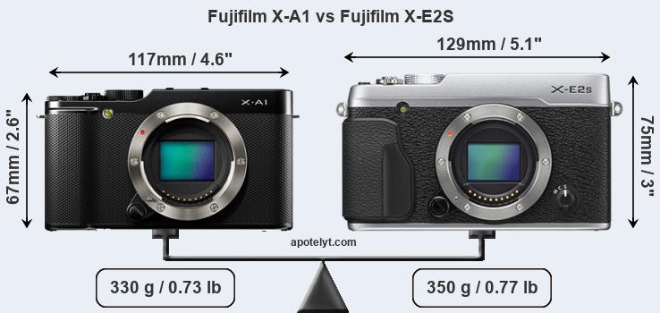 Size Fujifilm X-A1 vs Fujifilm X-E2S