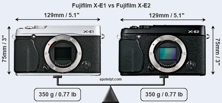 Size Fujifilm X-E1 vs Fujifilm X-E2