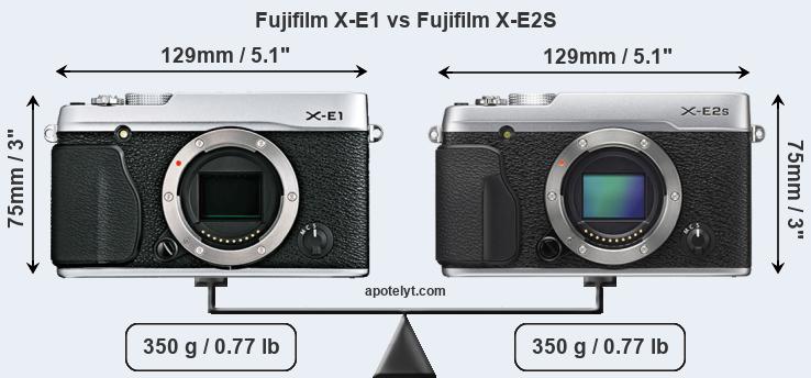 Size Fujifilm X-E1 vs Fujifilm X-E2S