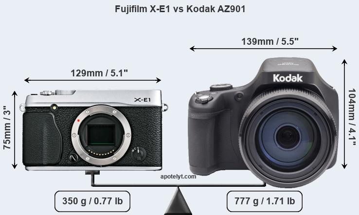 Size Fujifilm X-E1 vs Kodak AZ901