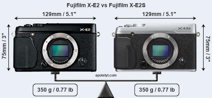 Size Fujifilm X-E2 vs Fujifilm X-E2S