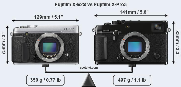Size Fujifilm X-E2S vs Fujifilm X-Pro3