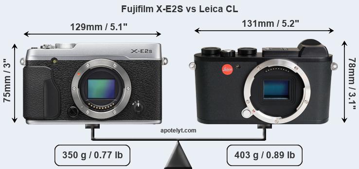 Size Fujifilm X-E2S vs Leica CL