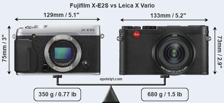 Size Fujifilm X-E2S vs Leica X Vario