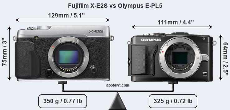 Size Fujifilm X-E2S vs Olympus E-PL5