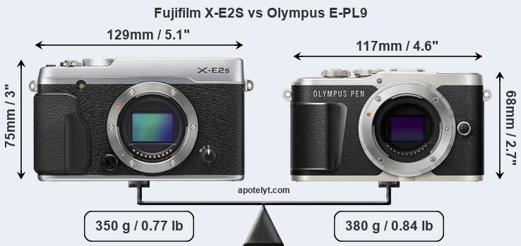 Size Fujifilm X-E2S vs Olympus E-PL9