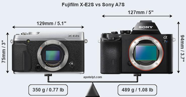 Size Fujifilm X-E2S vs Sony A7S