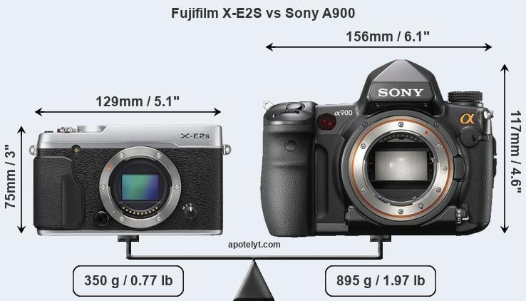 Size Fujifilm X-E2S vs Sony A900
