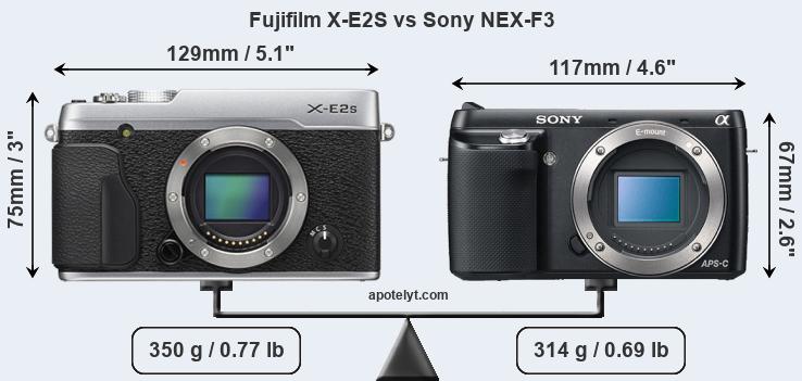 Size Fujifilm X-E2S vs Sony NEX-F3