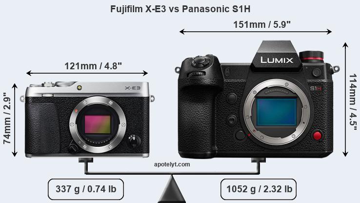 Size Fujifilm X-E3 vs Panasonic S1H