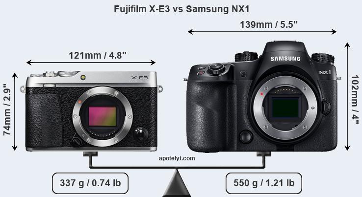 Size Fujifilm X-E3 vs Samsung NX1