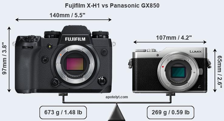 Size Fujifilm X-H1 vs Panasonic GX850