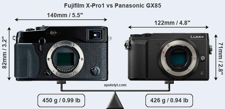 Size Fujifilm X-Pro1 vs Panasonic GX85
