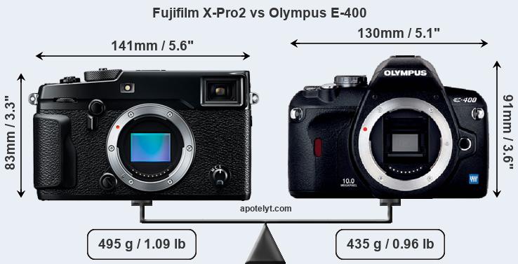 Size Fujifilm X-Pro2 vs Olympus E-400