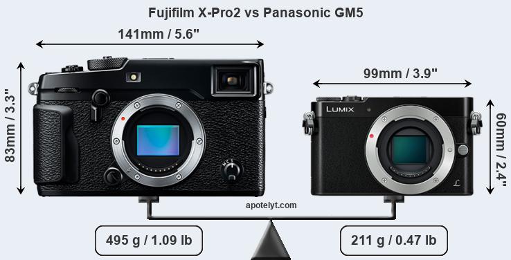 Size Fujifilm X-Pro2 vs Panasonic GM5