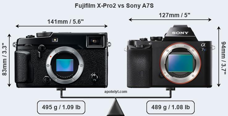 Size Fujifilm X-Pro2 vs Sony A7S