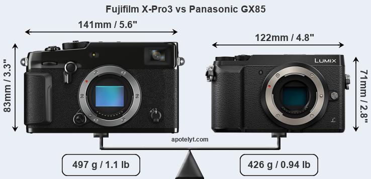 Size Fujifilm X-Pro3 vs Panasonic GX85