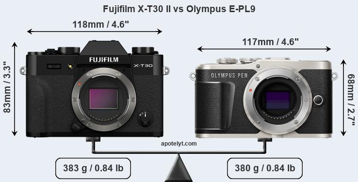 Size Fujifilm X-T30 II vs Olympus E-PL9
