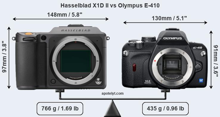 Size Hasselblad X1D II vs Olympus E-410