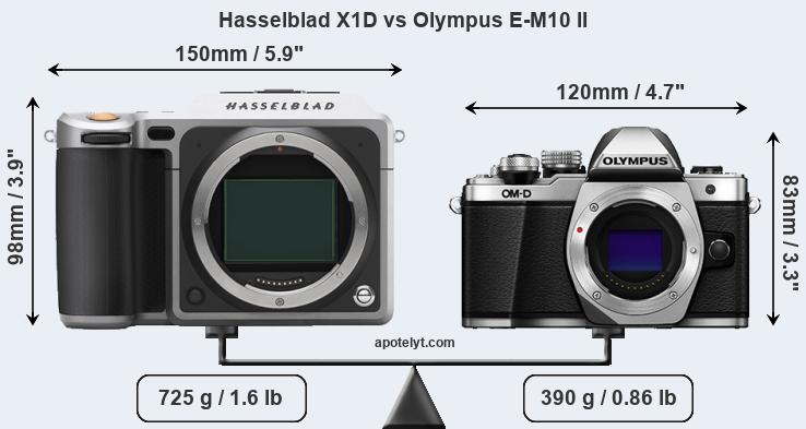 Size Hasselblad X1D vs Olympus E-M10 II