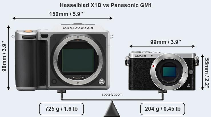 Size Hasselblad X1D vs Panasonic GM1