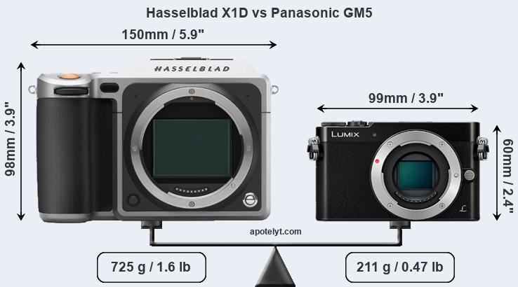 Size Hasselblad X1D vs Panasonic GM5