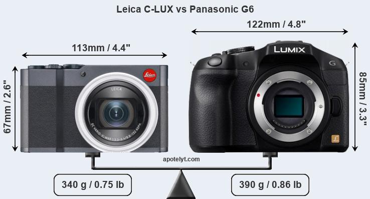 Size Leica C-LUX vs Panasonic G6