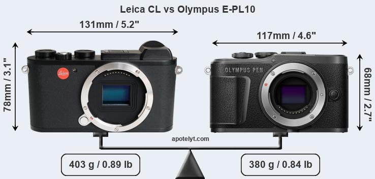 Size Leica CL vs Olympus E-PL10