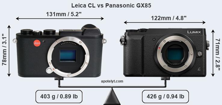 Size Leica CL vs Panasonic GX85