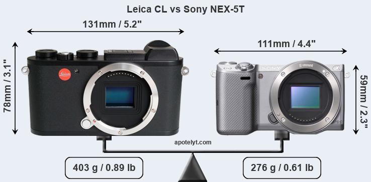 Size Leica CL vs Sony NEX-5T