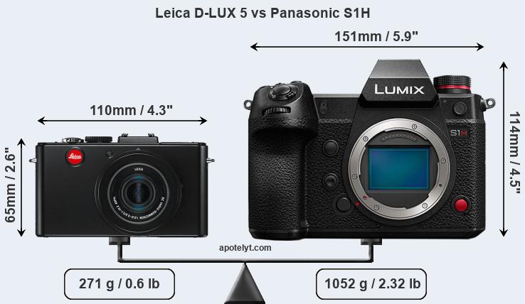 Size Leica D-LUX 5 vs Panasonic S1H