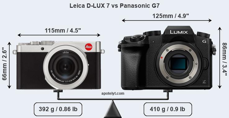 Size Leica D-LUX 7 vs Panasonic G7