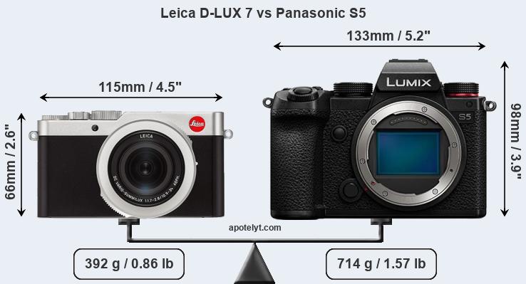 Size Leica D-LUX 7 vs Panasonic S5