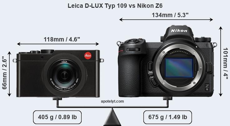 Size Leica D-LUX Typ 109 vs Nikon Z6