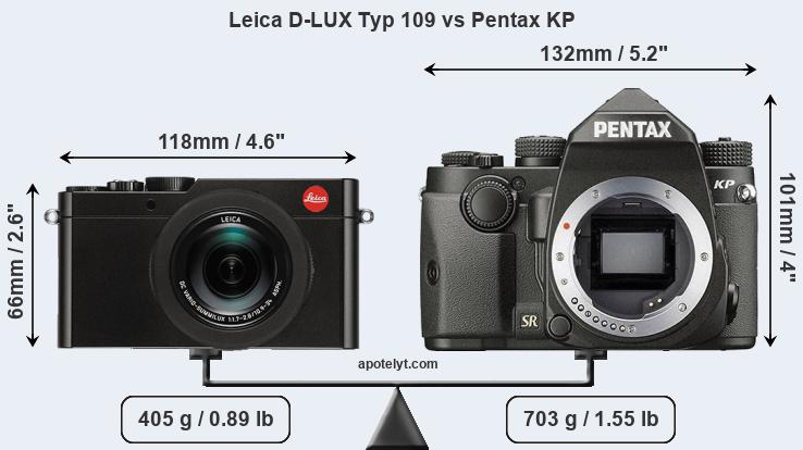 Size Leica D-LUX Typ 109 vs Pentax KP