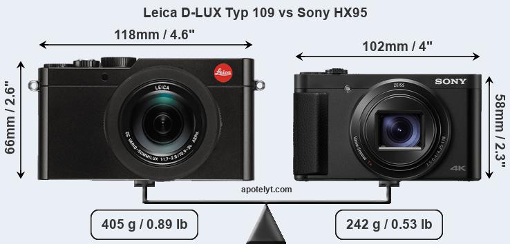 Size Leica D-LUX Typ 109 vs Sony HX95