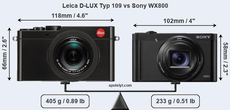 Size Leica D-LUX Typ 109 vs Sony WX800