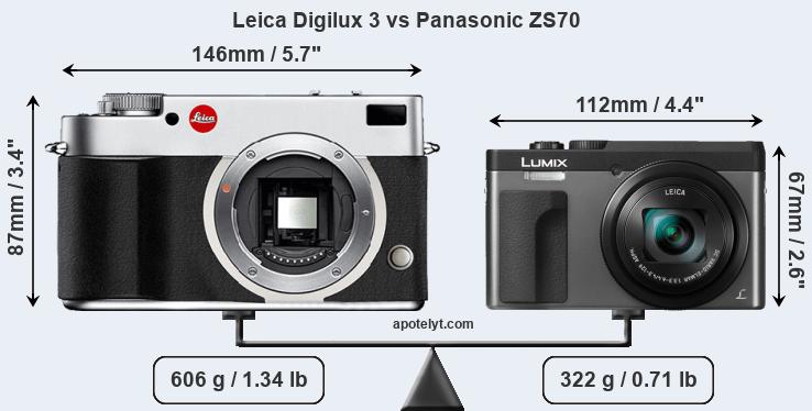 Size Leica Digilux 3 vs Panasonic ZS70