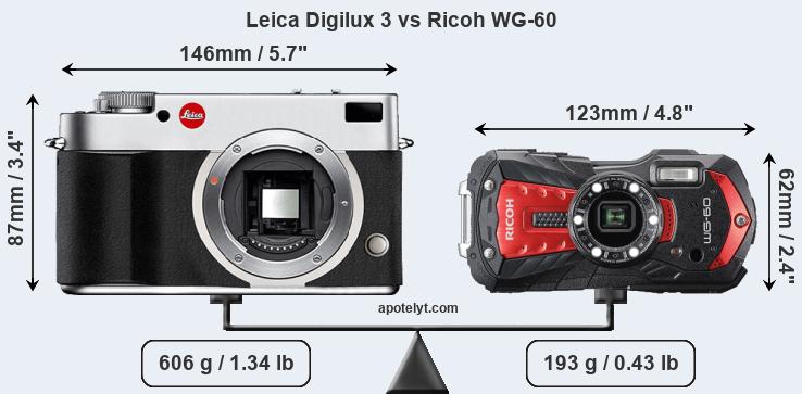 Size Leica Digilux 3 vs Ricoh WG-60