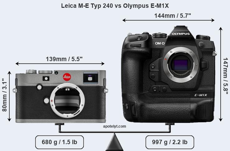 Size Leica M-E Typ 240 vs Olympus E-M1X